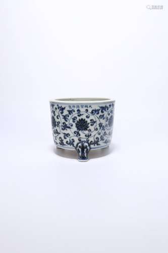 chinese blue and white porcelain incense burner