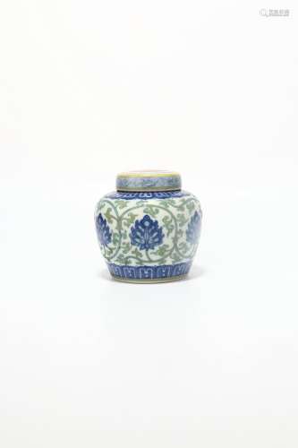 chinese doucai porcelain jar with flower pattern