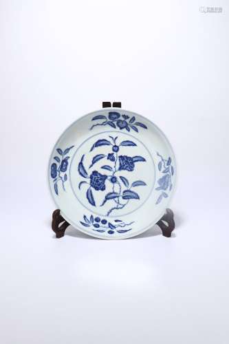 chinese blue and white porcelain sanduo dish