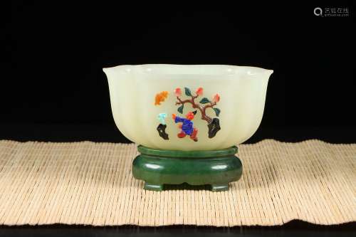 chinese white jade bowl