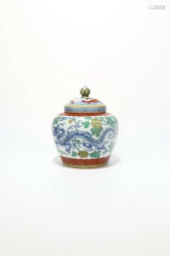 chinese blue and white doucai porcelain jar