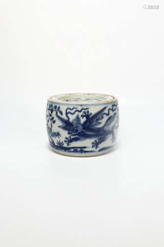 chinese blue and white porcelain cricket pot