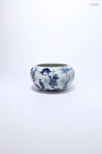chinese blue and white porcelain brush washer
