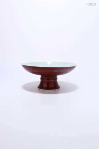 chinese sacrificial-red glazed porcelain dish