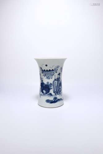 chinese blue and white porcelain brush pot