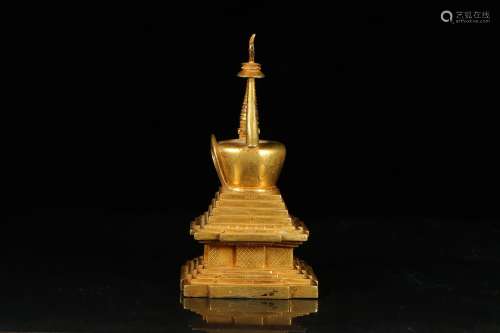 chinese gilt bronze pagoda