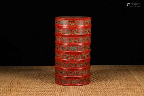 oversea backflow chinese eight-tier painted wood box