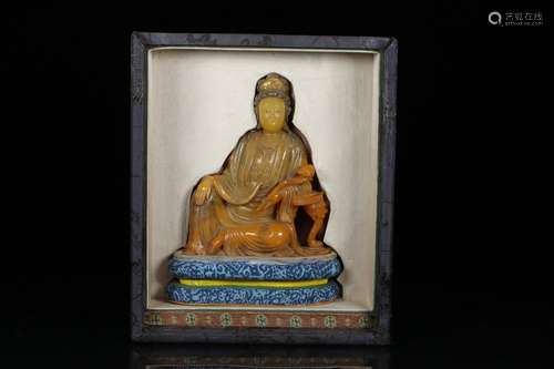 oversea backflow chinese shoushan furong figure of guanyin