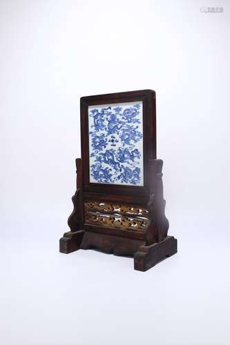 chinese blue and white porcelain table screen