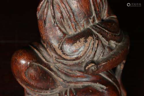 chinese bamboo carving of guanyin