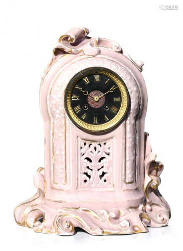 A Ceramic Mantle Clock by Tiffany And Co.