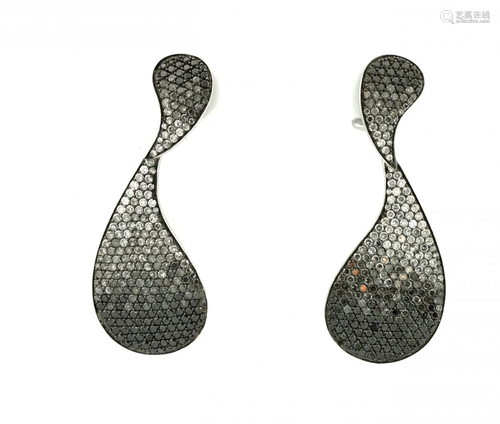 Pair of Colored Diamond Earrings