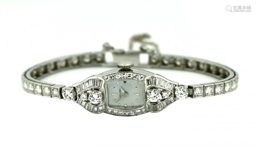 Platinum and Diamond Bracelet Watch