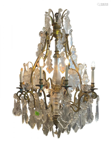 Louis XV style Ormolu & Crystal eight-light Chandelier