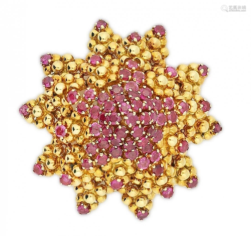 Tiffany & Co. Gold and Ruby Brooch