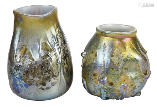 Two Tiffany Attributed Cypriote Lava Vases