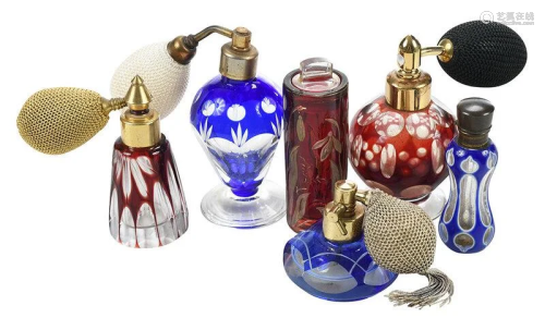 Six Cut To Clear Perfume or Scent Bottles