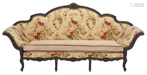 Venetian Style Carved Paint Decorated Sofa