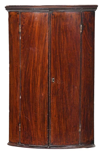 George III Bowfront Hanging Corner Cupboard