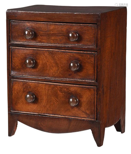 Georgian Mahogany Miniature Three Drawer Chest