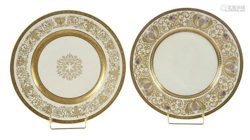 Two Sets of Hutschenreuther Gilt Dinner Plates