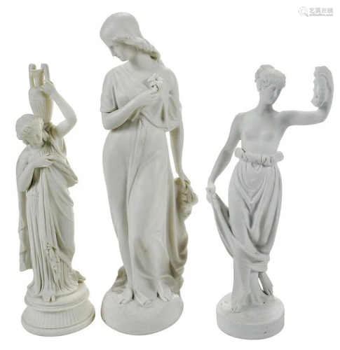 Three English Parian Porcelain Figures