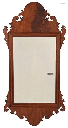 Chippendale Figured Mahogany Mirror