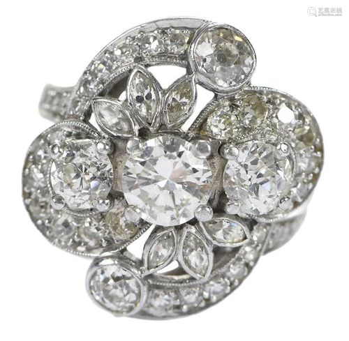 Antique Platinum Diamond Ring