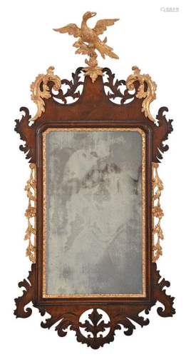 Chippendale Pierce Carved Parcel Gilt Mirror