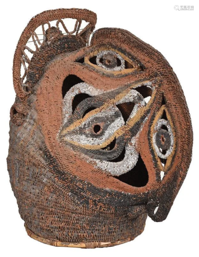 Papua New Guinea Abelam Woven Basketry Mask
