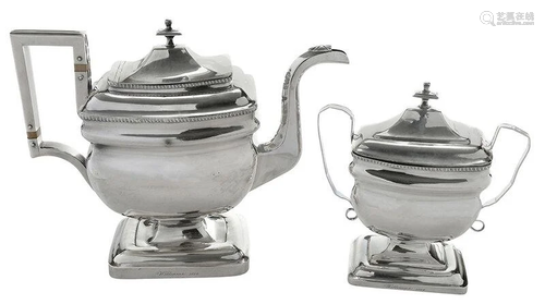 Coin Silver Teapot and Sugar