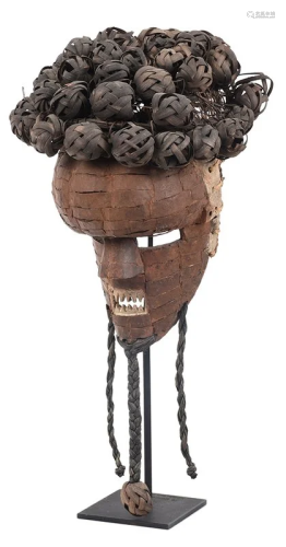 Salampasu Wood and Copper Mukinka Mask