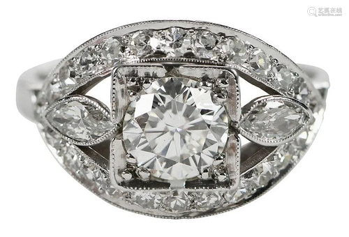 Vintage Platinum Diamond Ring