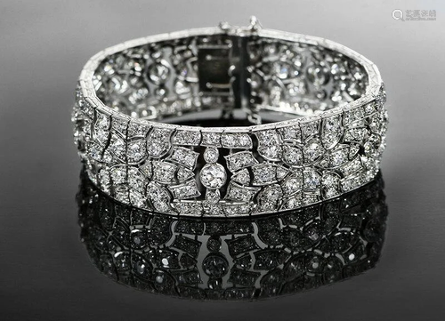 Antique Platinum and Diamond Bracelet