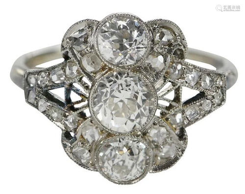 Platinum and 14kt. Diamond Ring