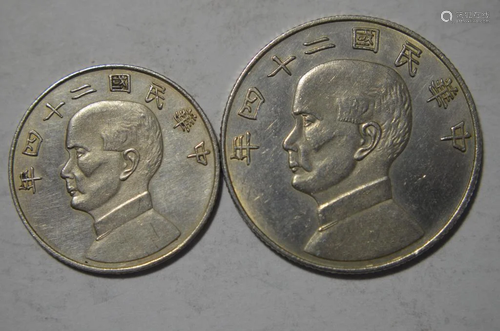 Two Chinese Old Silver Coins