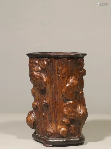 Chinese Natural Burl Brushpot