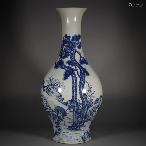 Chinese Blue and White Porcelain Vase,Mark