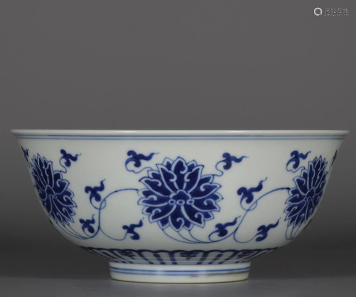 Chinese Blue and White Porcelain Bowl,Mark