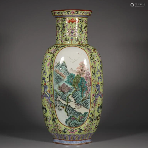 Chinese Famille Rose Porcelain Vase,Mark