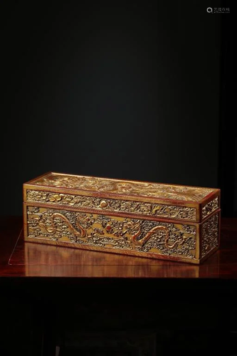 Chinese Lacqure Wood Edict Case