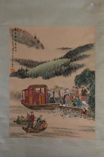 Chinese Ink Color Scroll Painting