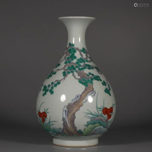 Chinese Doucai Glazed Porcelain Vase,Mark