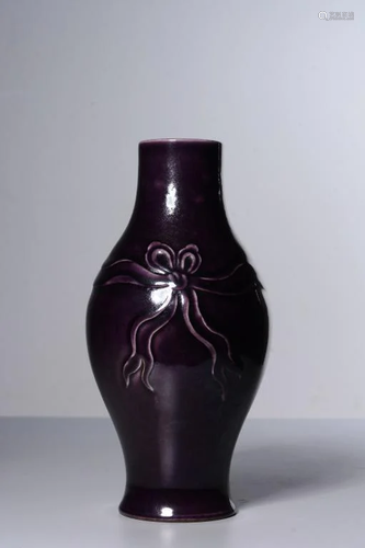 Chinese Purple Glazed Porcelain Vase