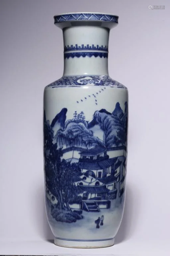 Chinese Blue and White Porcelain Vase,Mark