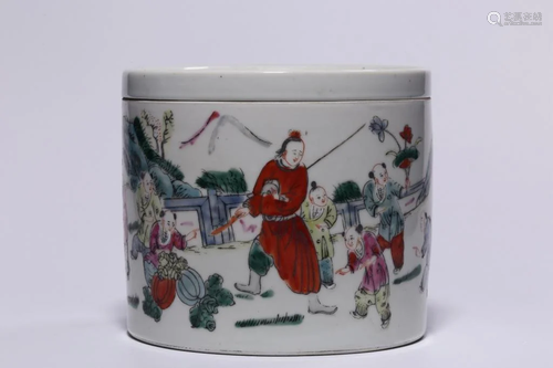 Chinese Famille Rose Porcelain Cricket Cage, Qing