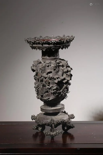 Qing Chinese Mix-Metal Vase