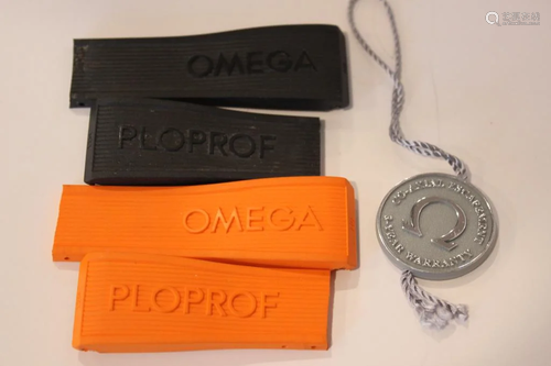 Omega Ploprof men's Black/Orange Rubber Watch Band