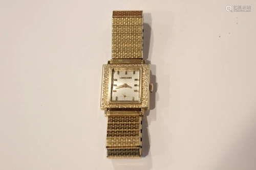 Longines Watch w 14K Gold Dial plate