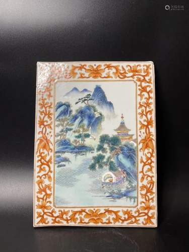 Chinese Famille Rose Porcelain Plaque